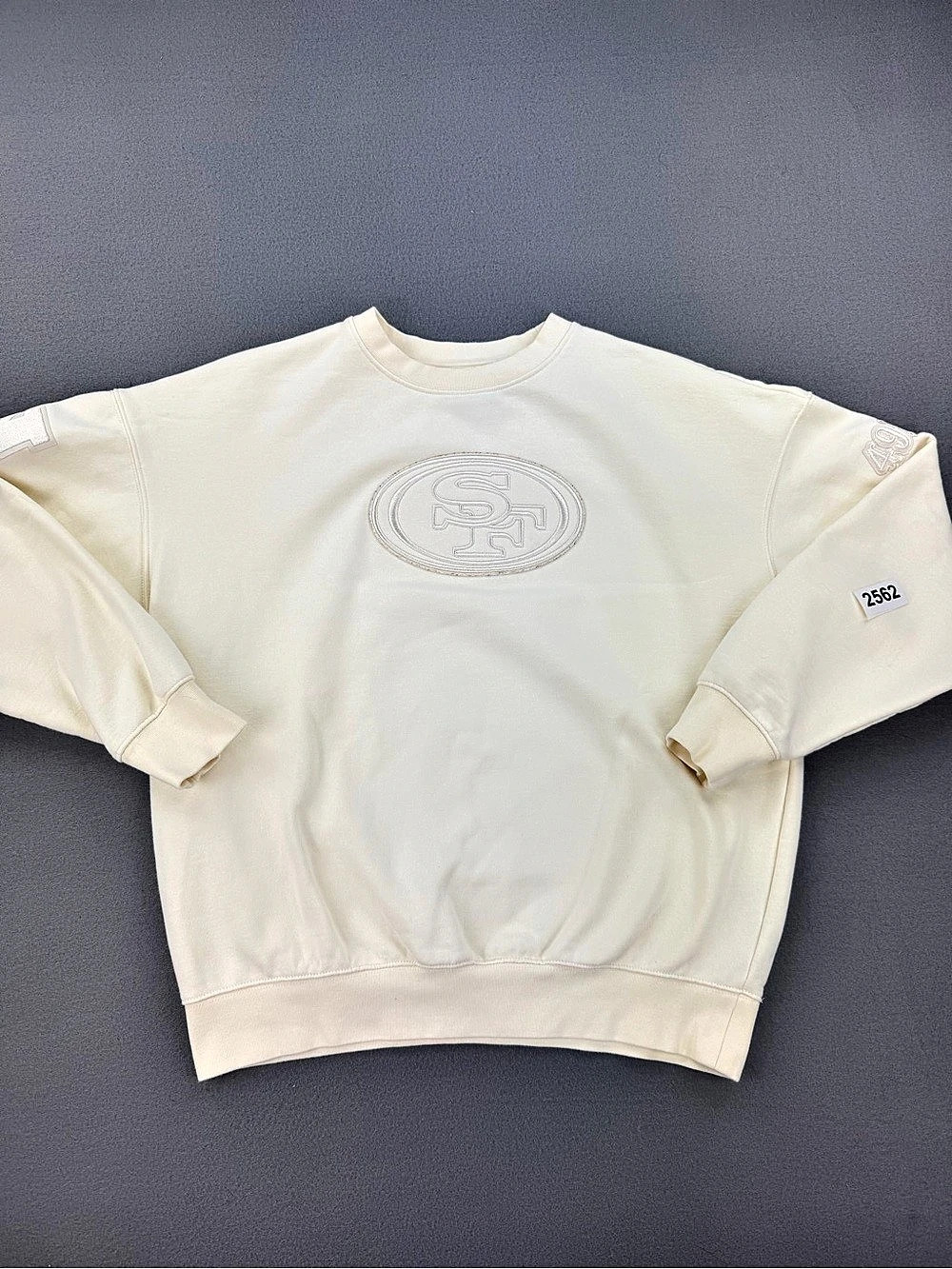 Pro Standard NFL San Francisco 49ers Embroidered Cream Pullover Crewneck Men S